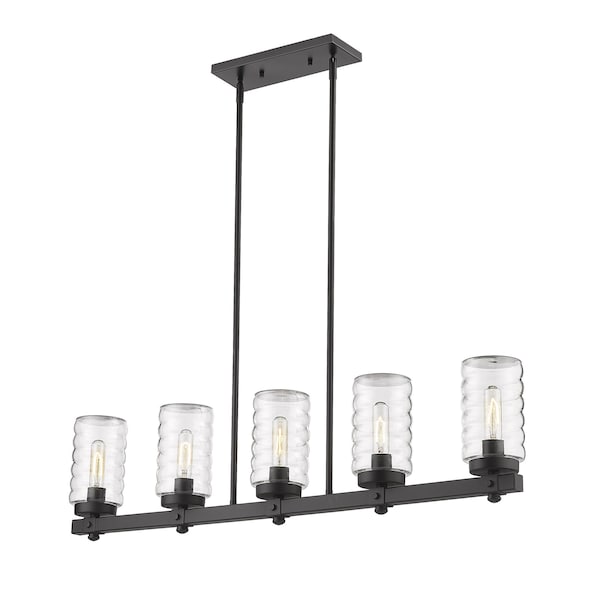 Z-Lite Tahoe 5 Light Outdoor Linear, Matte Black & Clear 588-5L-BK - main